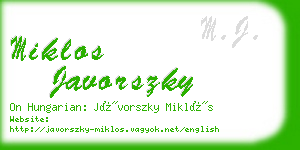 miklos javorszky business card